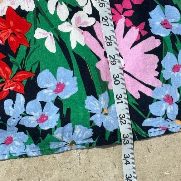 Old Navy Dress Women’s XXL Tall Blue Green Floral Spaghetti Strap Linen Blend - Picture 11 of 16